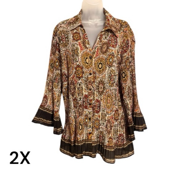 Dress Barn Tops - GORGEOUS FALL COLORS TOP/BLOUSE    PLUS SIZE:  2X    #E